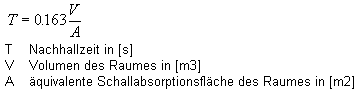 Berechnung der Nachhallzeit