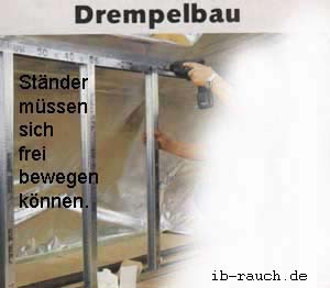 Die Anschlüsse der Dampfbremse hinter der Anseitwand lösen sich bereits nach der Montage