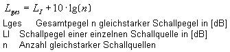 Berechnung des Gesamtpegels