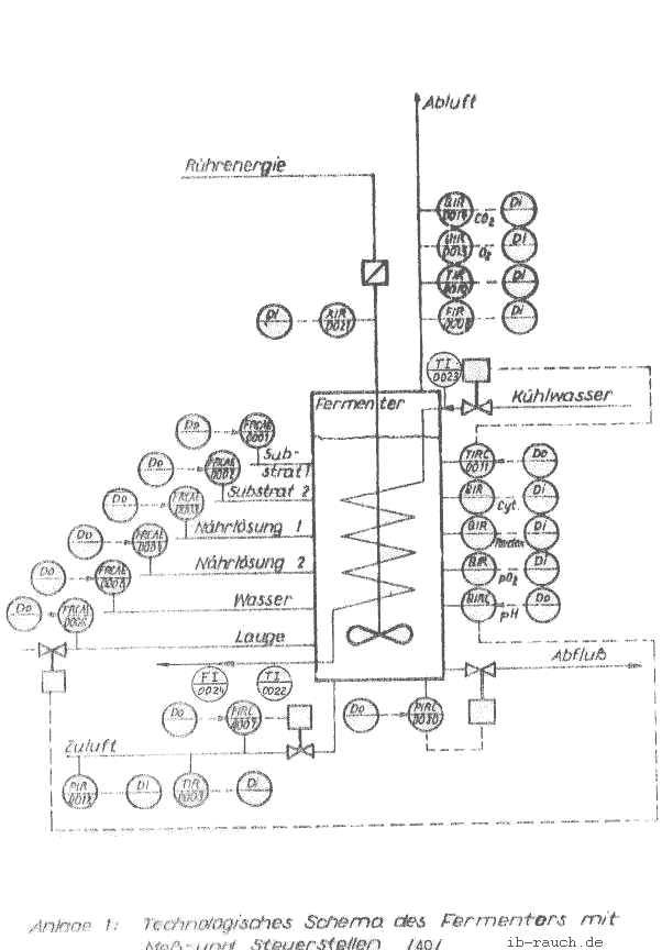 Technologisches Schema des Fermentrors