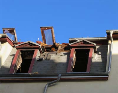 Bitumendach nach Brand