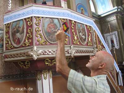 Temperaturmessungen in der Kirche Mariä Himmelfahrt in Velykyi Bychkiv