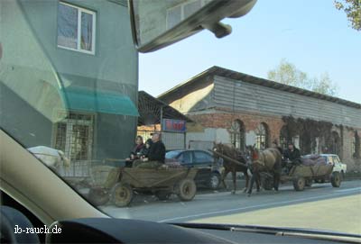 Pferdewagen in Velykyi Bychov