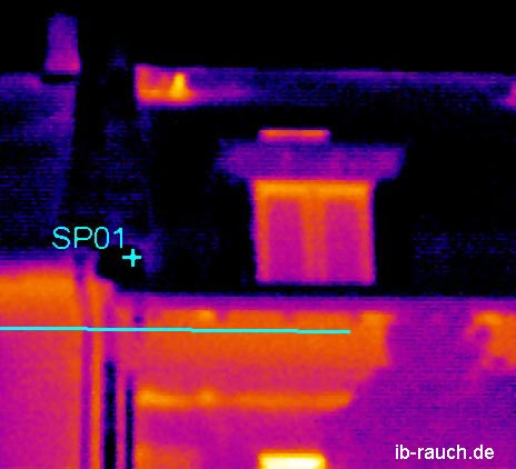 Wärmebildaufnahme von Drempel und Dach