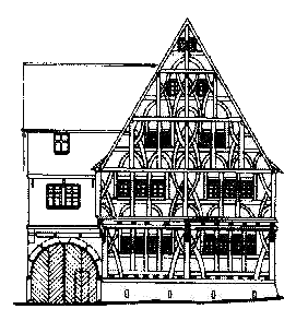 Bundverstrebung in der Übergangszeit in Büdingen, Fachwerkhaus